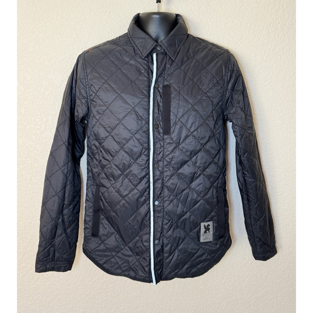 Chrome Industries Reversible Warm Work Shirt Mens M Black Orange Cycling Puffer